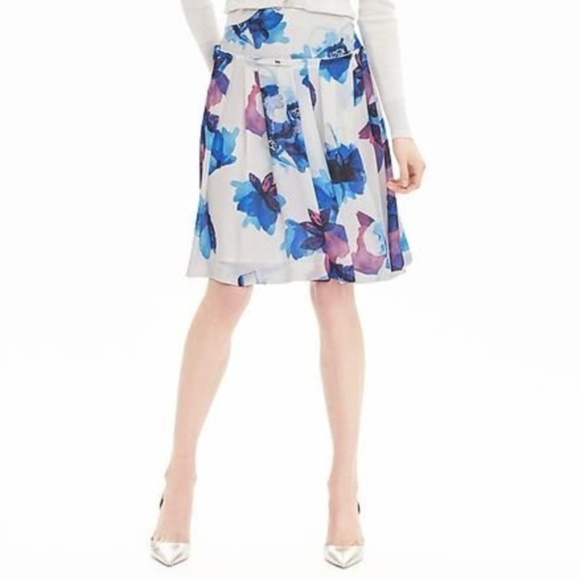 Banana Republic Dresses & Skirts - Banana Republic blue floral watercolor skirt, 2